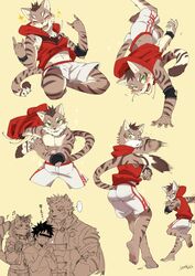  2017 anthro clothed clothing clouded_leopard countershading dancing felid feline fur group human interspecies leopard_cat likulau lin_hu luwei_(artist) male mammal nekojishi pantherine prionailurus shu-chi studio_klondike tian-liao_lin tiger topless 