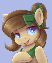  2017 5:6 absurd_res accessory ardail blue_eyes bow_(feature) bow_ribbon brown_hair bust_portrait equid equine eyebrows fan_character female hair hair_accessory hair_ribbon hairbow hasbro hi_res hooves horse mammal mocha_latte my_little_pony open_mouth pony portrait raised_eyebrow ribbons solo unguligrade 