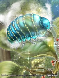  antennae artist_name bug commentary_request copyright_name force_of_will kamijororo leaf no_humans official_art solo sparkle tree 