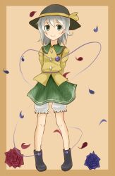  bad_id bad_pixiv_id female goro green_eyes hat komeiji_koishi petals solo touhou white_hair 