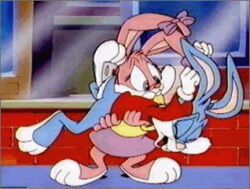  animated babs_bunny buster_bunny lagomorph leporid low_res mammal rabbit tiny_toon_adventures upset warner_brothers 