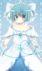  bad_id bad_pixiv_id banned_artist blue_eyes blue_hair bow cosplay dress gloves hairbow itou_mikan magical_girl mahou_shoujo_madoka_magica miki_sayaka solo ultimate_madoka ultimate_madoka_(cosplay) 