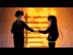  animated bonfire dance itou_makoto katsura_kotonoha school_days 