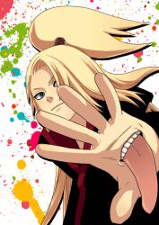  blonde_hair blue_eyes deidara long_hair male male_focus naruto naruto_shippuuden noro_(king) solo tongue white_background 