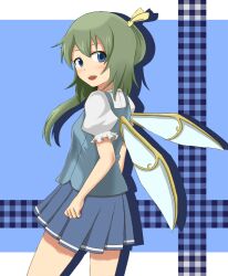  bad_id bad_pixiv_id blue_eyes daiyousei female goro green_hair hair_ribbon ribbon side_ponytail solo touhou wings 