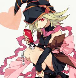  bad_id bad_pixiv_id blonde_hair detached_sleeves duel_monster female gagaga_girl hair_over_one_eye hat red_eyes skirt skull solo tsutsumi_(trmacd) wizard_hat yu-gi-oh! yu-gi-oh!_zexal 