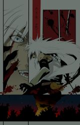  anbu blood blue_eyes highres jiraiya long_hair naruto oborozuki_kaedemaru solo sword weapon white_hair 