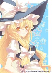  bad_id bad_pixiv_id blonde_hair female hair_ribbon hat kirisame_marisa long_hair lowres moru ribbon solo touhou witch_hat yellow_eyes 