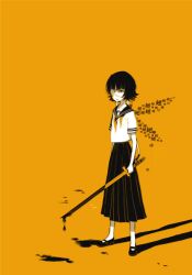  bad_id bad_pixiv_id black_hair bleach blood blood_on_weapon eyepatch female food kanji katana mary_janes orange_theme pale_skin school_uniform serafuku shoes short_hair short_hair_with_long_locks short_sleeves skirt solo souno_kazuki sui-feng sword weapon wings 