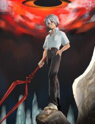  lance_of_longinus nagisa_kaworu neon_genesis_evangelion red_eyes weapon white_hair 