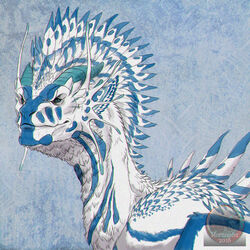  1:1 2018 archspirigvit blue_body blue_eyes blue_feathers blue_fur daiman_night_dragon_(keltaan) digital_media_(artwork) dragon feathered_dragon feathered_scalie feathered_wings feathers feral fur furred_dragon furred_scalie hi_res horn kelta&#039;an_(character) male mythological_creature mythological_scalie mythology scalie solo white_body white_feathers white_fur wings 