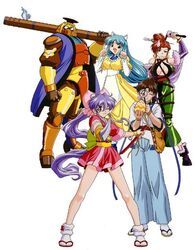  90s dancing_blade official_art official_artwork pulple_hair purple_hair takemoto_yasuhiro 