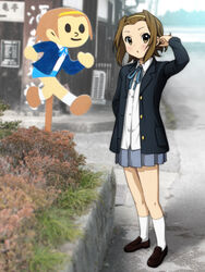  brown_eyes brown_hair commentary_request female hairband k-on! photo_background photoshop_(medium) ryunnu sakuragaoka_high_school_uniform school_uniform short_hair tainaka_ritsu tobidashi-bouya 