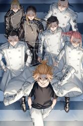  6+boys absurdres aqua_hair black_coat black_eyes black_hair black_shirt blonde_hair bo_1125359 bousouzoku braid brothers buzz_cut clothes_writing coat coat_on_shoulders commentary_request delinquent ear_piercing earrings empty_eyes green_eyes grey_eyes hair_bun haitani_ran haitani_rindou heterochromia highres jewelry kakuchou kokonoi_hajime long_hair long_sleeves male_focus medium_hair mochizuki_kanji multicolored_hair multiple_boys pants piercing pink_hair ponytail print_coat purple_eyes red_eyes sano_manjirou sanzu_haruchiyo scar scar_on_face scar_on_forehead scar_on_mouth shirt short_hair siblings single_braid single_earring streaked_hair t-shirt tokkoufuku tokyo_revengers twin_braids two-tone_hair very_short_hair white_coat white_pants wolf_cut 