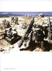  absurdres bazooka_(gundam) desert dom_(mobile_suit) dom_tropen gallop gun gundam gundam_0083 highres hlv_(gundam) landship machine_gun magella_attack mecha military military_vehicle morishita_naochika motor_vehicle mountain no_humans outdoors photoshop_(medium) realistic robot science_fiction snow spikes tank weapon zaku zaku_cannon zaku_ii zaku_ii_f2 