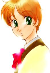  bad_id bad_pixiv_id brown_hair female green_eyes kanzaki_hitomi sasa_no_manami school_uniform short_hair solo tenkuu_no_escaflowne upper_body 