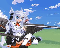  female grey_hair lowres mof mof&#039;s_silver_haired_twintailed_girl oekaki original solo thighhighs twintails 