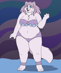  5:6 anthro arctic_fox bigladydragon breasts canid canine clothing curvy_figure female fox mammal overweight slightly_chubby slightly_chubby_female solo true_fox 