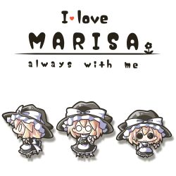  aoblue blonde_hair blush chibi commentary_request english_text female hat kirisame_marisa o_o simple_background tears touhou white_background witch_hat 