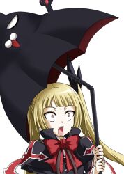  bad_id bad_pixiv_id blazblue blonde_hair female kuon_makoto nago open_mouth photoshop_(medium) rachel_alucard red_eyes 