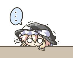  ... aoblue blonde_hair chibi commentary_request female hat kirisame_marisa o_o solo spoken_ellipsis touhou witch_hat 