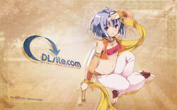  blue_eyes blue_hair dlsite.com elle_sweet necklace original refeia short_hair sword weapon 