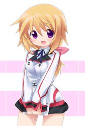  bad_id bad_pixiv_id blonde_hair charlotte_dunois female infinite_stratos long_hair meiro_(yuu) purple_eyes solo uniform 