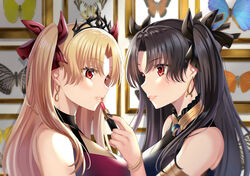  black_hair blonde_hair close ereshkigal_(fate/grand_order) fate/grand_order fate_(series) harimoji ishtar_(fate/grand_order) long_hair red_eyes tiara 