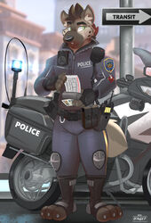  anthro clothing disney driver&#039;s_license hi_res hinget hyena law_enforcement lou_waraabe_(grizzlygus) male mammal motor_vehicle motorcycle police police_motorcycle police_officer police_uniform police_vehicle solo spotted_hyena ticket uniform vehicle zootopia zpd 