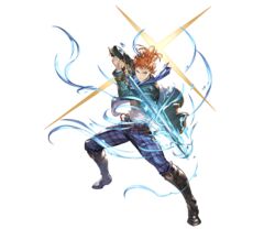  1boy belt boots full_body granblue_fantasy green_eyes male_focus minaba_hideo necktie official_art orange_hair owen_(granblue_fantasy) solo standing sword transparent_background weapon 