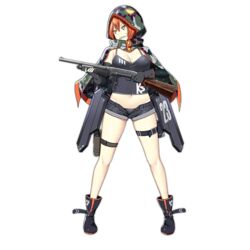  boots breasts cleavage colored_shoe_soles female full_body girls&#039;_frontline gun holding holding_gun holding_weapon hood ks-23 ks-23_(girls&#039;_frontline) large_breasts official_art pump_action red_hair sharp_teeth shield shield_module short_shorts shorts shotgun sky-freedom solo spiked_hair teeth thigh_strap transparent_background weapon yellow_eyes 