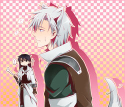  animal_ears bad_id bad_pixiv_id black_hair blue_eyes bone castlevania castlevania:_circle_of_the_moon dog_ears dog_tail fingerless_gloves gloves hugh_baldwin kemonomimi_mode long_hair mochi_(shipir) multiple_boys nathan_graves silver_hair tail 