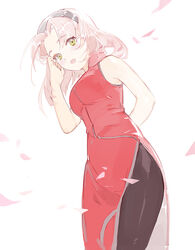  :d arm_behind_back bare_arms bare_shoulders bike_shorts blush breasts cherry_blossoms commentary_request dress female forehead_protector green_eyes hair_intakes hand_up leaning_forward long_hair looking_at_viewer medium_breasts metawin naruto naruto_(series) open_mouth outdoors parted_bangs pelvic_curtain petals photoshop_(medium) pink_hair raised_eyebrows red_dress sakura_haruno simple_background sleeveless sleeveless_dress smile solo standing tucking_hair white_background 