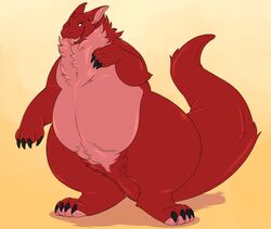  ambiguous_gender belly big_belly chest_tuft claws dragon fluffy fur furred_dragon furred_scalie male mythological_creature mythological_scalie mythology neck_tuft one_eye_closed oreocakes overweight overweight_male palace_(character) scalie simple_background slightly_chubby smile solo tail teeth thick_thighs tongue tongue_out tuft wink 