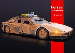  armored_vehicle car commentary ferrari ferrari_testarossa headlight highres italian_flag motor_vehicle no_humans original peter_(peter6409) reflective_floor sports_car tire vehicle_focus window 