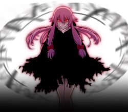  bad_id bad_pixiv_id cloak commentary_request evil_grin evil_smile female gasai_yuno glowing glowing_eyes grin hayashi_custom image_sample light_trail long_hair md5_mismatch mirai_nikki pink_hair pixiv_sample red_eyes resolution_mismatch smile source_larger twintails 