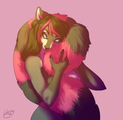  anthro blue_eyes ear_piercing female looking_at_viewer mammal nude piercing procyonid raccoon solo tail tail_hug uni 