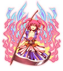  bad_id bad_pixiv_id banned_artist breasts coin hair_bobbles hair_ornament kisaragi_zwei large_breasts obi onozuka_komachi red_eyes red_hair sash scythe short_hair solo touhou two_side_up 