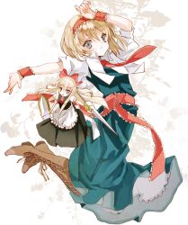  alice_margatroid bad_id bad_pixiv_id blonde_hair boots cierra_(ra-bit) female hairband holding necktie photoshop_(medium) polearm shanghai_doll shield solo spear touhou weapon wrist_cuffs 