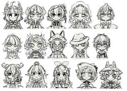  5boys 6+girls absurdres animal_ears clothing_cutout crown dress elira_pendora elira_pendora_(1st_costume) enna_alouette ethyria everyone finana_ryugu fins fish_girl fox_ears fox_girl glasses greyscale hair_over_one_eye hat head_fins head_wings highres hood hoodie ike_eveland ike_eveland_(1st_costume) lanyard lazulight long_hair looking_at_viewer luca_kaneshiro luxiem millie_parfait monochrome multiple_boys multiple_girls mysta_rias nijisanji nijisanji_en nina_kosaka obsydia_(nijisanji) one_eye_covered petra_gurin pointy_ears pomu_rainpuff pomu_rainpuff_(1st_costume) reimu_endou rosemi_lovelock rosemi_lovelock_(1st_costume) round_eyewear sanada_ima selen_tatsuki selen_tatsuki_(1st_costume) shoulder_cutout shu_yamino sleeves_past_fingers sleeves_past_wrists smile virtual_youtuber vox_akuma wings witch_hat 