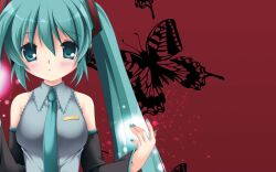  aqua_eyes aqua_hair bad_link bug butterfly female hatsune_miku highres hinoue_itaru jpeg_artifacts long_hair twintails vocaloid 