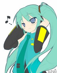  amakara_surume green_hair hatsune_miku highres miku tan_negimaru twintails twintails vocaloid 