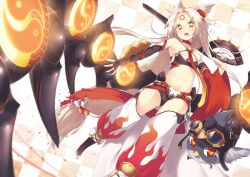  animal_ears bad_id bad_pixiv_id bare_shoulders bird boots female gun katou_itsuwa long_hair magical_girl mahou_shoujo_taisen mahou_shoujo_taisen_contest_1 official_art solo weapon white_hair yellow_eyes 