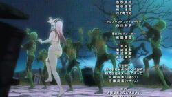  animated ass barefoot bikini blush breasts butt_crack cleavage dancing headphones large_breasts midriff mound_of_venus navel nitroplus pink_eyes pink_hair red_eyes side-tie_bikini soniani super_sonico swimsuit thriller thriller_(song) yellow_bikini zombie 