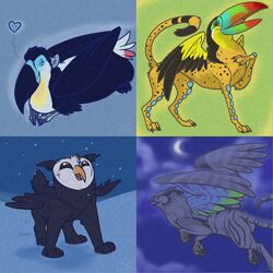  1:1 2011 3_toes 4_toes ambiguous_gender anisodactyl avian avian_feet beady_eyes beak bird black_beak black_body black_claws black_eyes black_feathers black_fur black_pawpads black_spots black_stripes black_tail black_wings blue_background blue_beak blue_body blue_feathers blue_wings channel-billed_toucan cheetah claws closed_eyes cloud crescent_moon digital_drawing_(artwork) digital_media_(artwork) faix_(owlity) feather_tuft feathered_wings feathers feet felid feline feral flying folded_wings front_view full-length_portrait fur green_background green_beak green_body green_feathers green_wings grey_beak grey_body grey_claws grey_feathers grey_fur grey_stripes grey_tail grey_wings gryphon happy head_tuft heart_symbol hindpaw hybrid inner_ear_fluff keel-billed_toucan light lighting long_tail looking_up lying mammal markings mephitid midair moon multicolored_beak multicolored_body multicolored_feathers multicolored_fur multicolored_wings multiple_images mythological_avian mythological_creature mythology night on_front open_beak open_mouth open_smile orange_beak orange_body orange_fur orange_tail outline owl pantherine pawpads paws pink_tongue portrait pose purple_body purple_feathers purple_wings quadruped raised_leg ramphastos red_beak red_body red_fur red_tail shadow shelley_low short_tail side_view simple_background sky skyscape small_wings smile solo spots spotted_body spotted_fur spotted_markings spotted_tail standing star starry_sky stink_badger striped_body striped_fur striped_markings striped_tail stripes sunda_stink_badger tail tail_feathers tail_markings tango_(toucat) tiger toe_claws toes toggle_(maxrunn) tongue toucan tuft two_tone_beak two_tone_body two_tone_feathers two_tone_fur two_tone_wings white_body white_feathers white_fur white_tail wings yellow_body yellow_feathers yellow_wings 