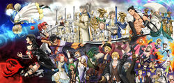  &gt;_&lt; 6+boys 6+girls abs ahoge apple armor artorius_collbrande asymmetrical_legwear beard benwick_(tales) bienfu_(tales) black_coat black_gloves black_hair blonde_hair blue_eyes breasts brothers brown_gloves canine celica_crowe claws cleavage closed_eyes coat commentary_request dress dual_wielding dyle_(tales) eizen_(tales) eleanor_hume everyone facial_hair feline food frills fruit gloves green_hair grimoirh_(tales) gun hat highres holding holding_hands holding_sword holding_weapon kamoana_(tales) kneeling kurogane_(tales) laphicet_(tales) laphicet_crowe long_hair looking_at_viewer magilou_(tales) mask medissa_(tales) medium_breasts melchior_(tales) mismatched_legwear morgrim_(tales) moustache multicolored_hair multiple_boys multiple_girls niko_(tales) normin_(tales) old old_man one_eye_closed orthie_(tales) oscar_dragonia percival_yil_mid_asgard phoenix_(tales) photoshop_(medium) pink_legwear ponytail red_apple red_hair revealing_clothes rokurou_rangetsu russ_(tales) sash seres_(tales) sharp_teeth shigure_rangetsu shoes siblings silva_(tales) silver_hair smile sword tabatha_baskerville tales_of_(series) tales_of_berseria teeth tempyou_kango teresa_linares thighhighs topless_male torn_clothes torn_thighhighs two-tone_hair van_aifread velvet_crowe weapon white_dress white_hair white_hat witch_hat zaveid_(tales) 