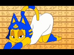  1girls animal_crossing animated ankha ankha_(animal_crossing) blue_hair cat_ears cat_girl cat_tail dancing furry furry_only music nintendo not_porn only only_female phut_hon protagonart solo sound tagme video yellow_fur 