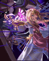  1other absurdres armor azoura back-to-back blonde_hair blue_eyes bracer circlet commentary_request dress female fire forehead_jewel glowing highres jewelry knight long_dress long_hair looking_at_viewer magic necklace outstretched_arms pearl_necklace phantom_(zelda) photoshop_(medium) pointy_ears princess_zelda purple_fire shield smile super_smash_bros. tabard the_legend_of_zelda the_legend_of_zelda:_a_link_between_worlds the_legend_of_zelda:_spirit_tracks unfinished 