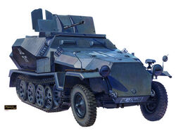  afv_club armored_vehicle autocannon balkenkreuz box_art cannon caterpillar_tracks commentary_request cross ground_vehicle half-track hook iron_cross koizumi_kazuaki_production military military_vehicle no_humans official_art realistic sdkfz_251 signature simple_background tire vehicle_focus wheel white_background world_war_ii 