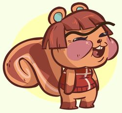  :d animal_crossing animated anthro barefoot biped bottomless buckteeth clothed clothing eyebrows feet female frostadflakes fur hair hazel_(animal_crossing) humor mammal nintendo open_mouth rodent rosy_cheeks round_ears sciurid shirt smile solo standing teeth tongue topwear tree_squirrel unibrow 